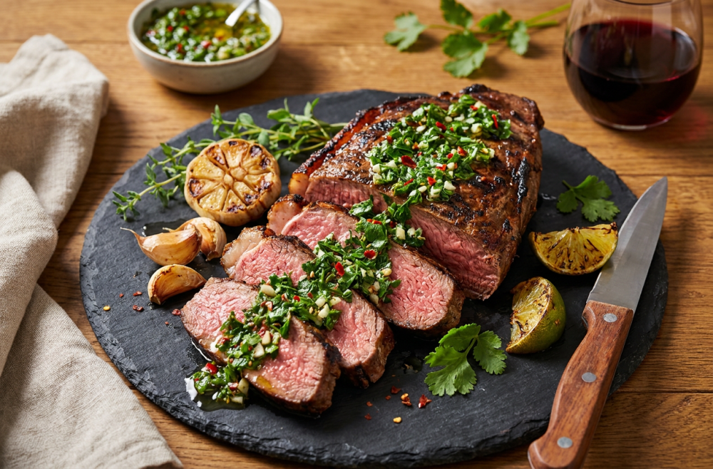 Gegrilde Gemarineerde Pica&ntilde;ha met Frisse Zomerse Chimichurri
