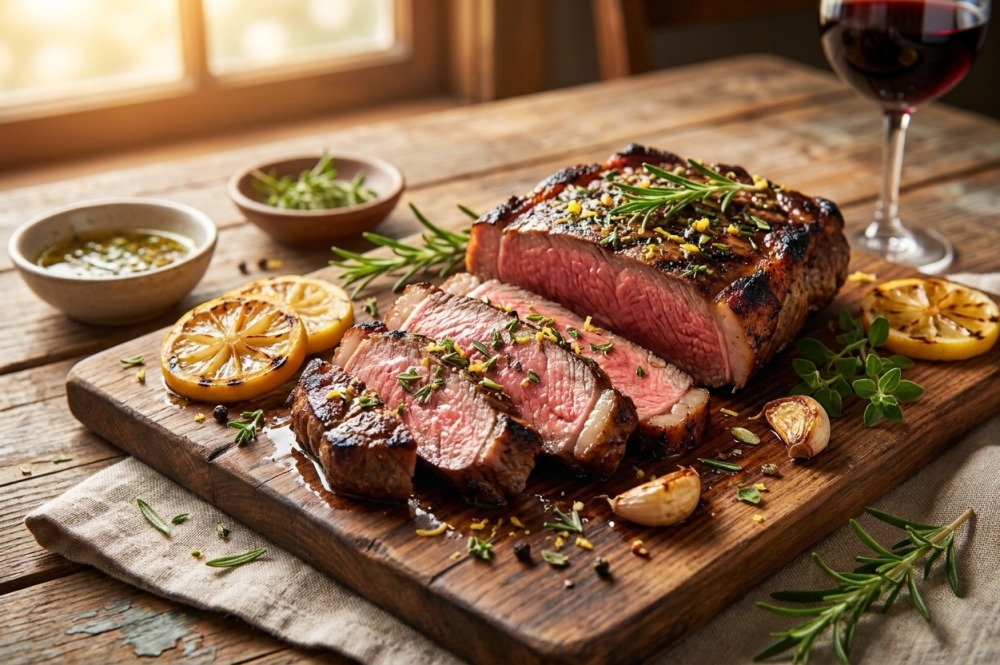 Picanha met zomerse citroen-kruidenmarinade van de barbecue