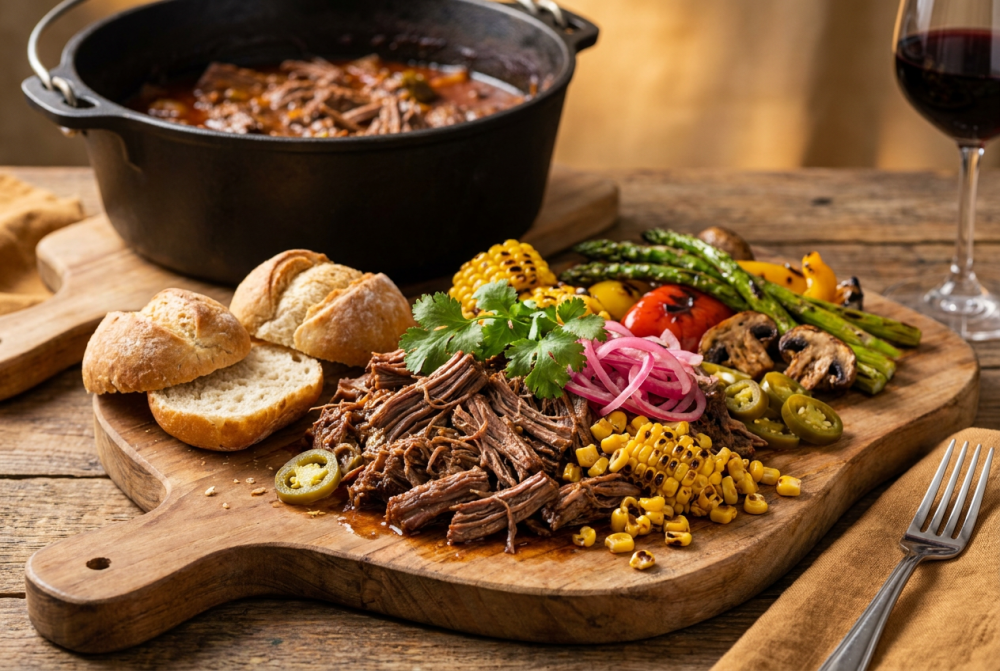Zomers Pulled Beef uit de Dutch Oven