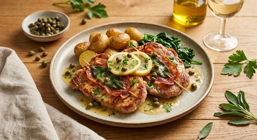 Zomerse Saltimbocca van Kalfsoester met Citroen en Kappertjes