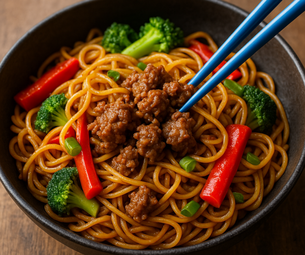 Mihoen met rundergehakt en groenten