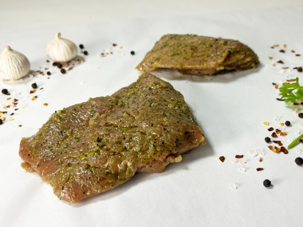 Minute steak (knoflook marinade)